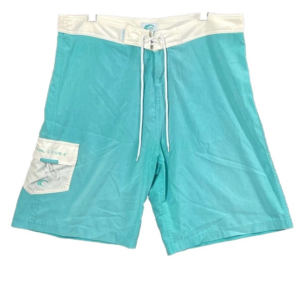 Teal Cove Performance Aqua Quick Dry Boardshorts Swim Trunks Men's Sz 38 Surfing - Picture 1 of 9